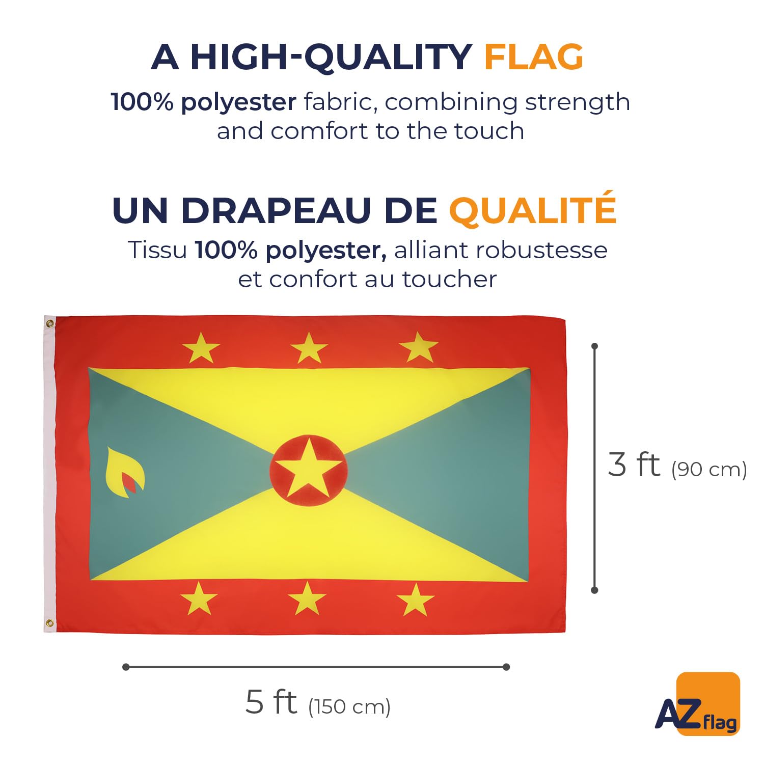 AZ FLAG - Grenada Flag - 150x90 Cm - Light Polyester Grenadian
