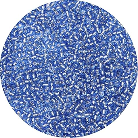 Yholin 2000pcs Glass Seed Beads Bulk,4mm 6/0 Craft Seed Beads Small Pony Beads for DIY Craft Projects Bracelets Necklace Jewelry Making - Aqua Blue Waist Beads Spacer Beads with Tweezers Cover