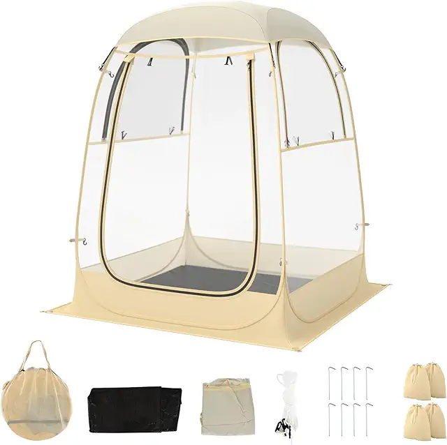 COSTWAY Transparent Pop Up Tent - Weatherproof Outdoor Bubble Tent for Camping & Sports
