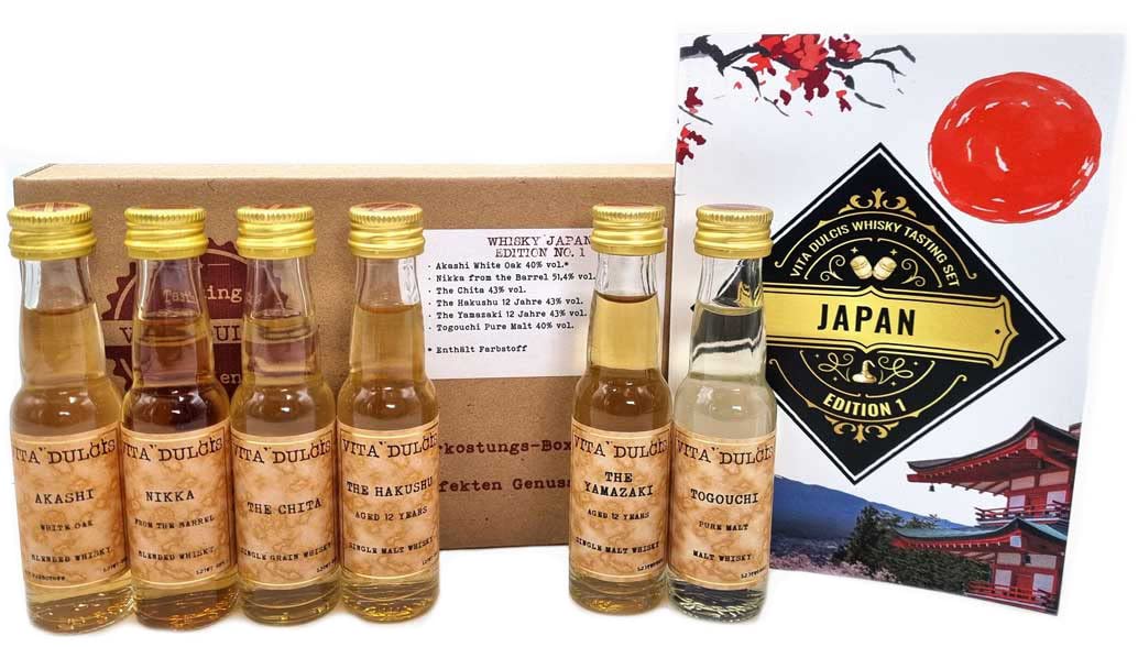 Whisky Probierset Japan Edition 1 | Geschenkset | Tastingset | 6x0,02l mit Verkostungsbooklet | Vita Dulcis