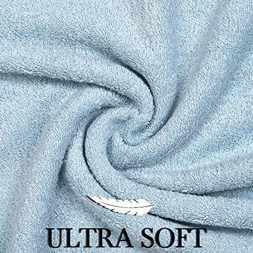 Craftberry - Bath Towels Set-100% Cotton- 2 Bath Towels, 2 Hand Towels & 2 Washcloths- Large, Quick Dry, Absorbent, Plush, Soft- Home, Shower - 6 Piece Luxury Bathroom Towels - Light Blue/Sky Blue #TOP3