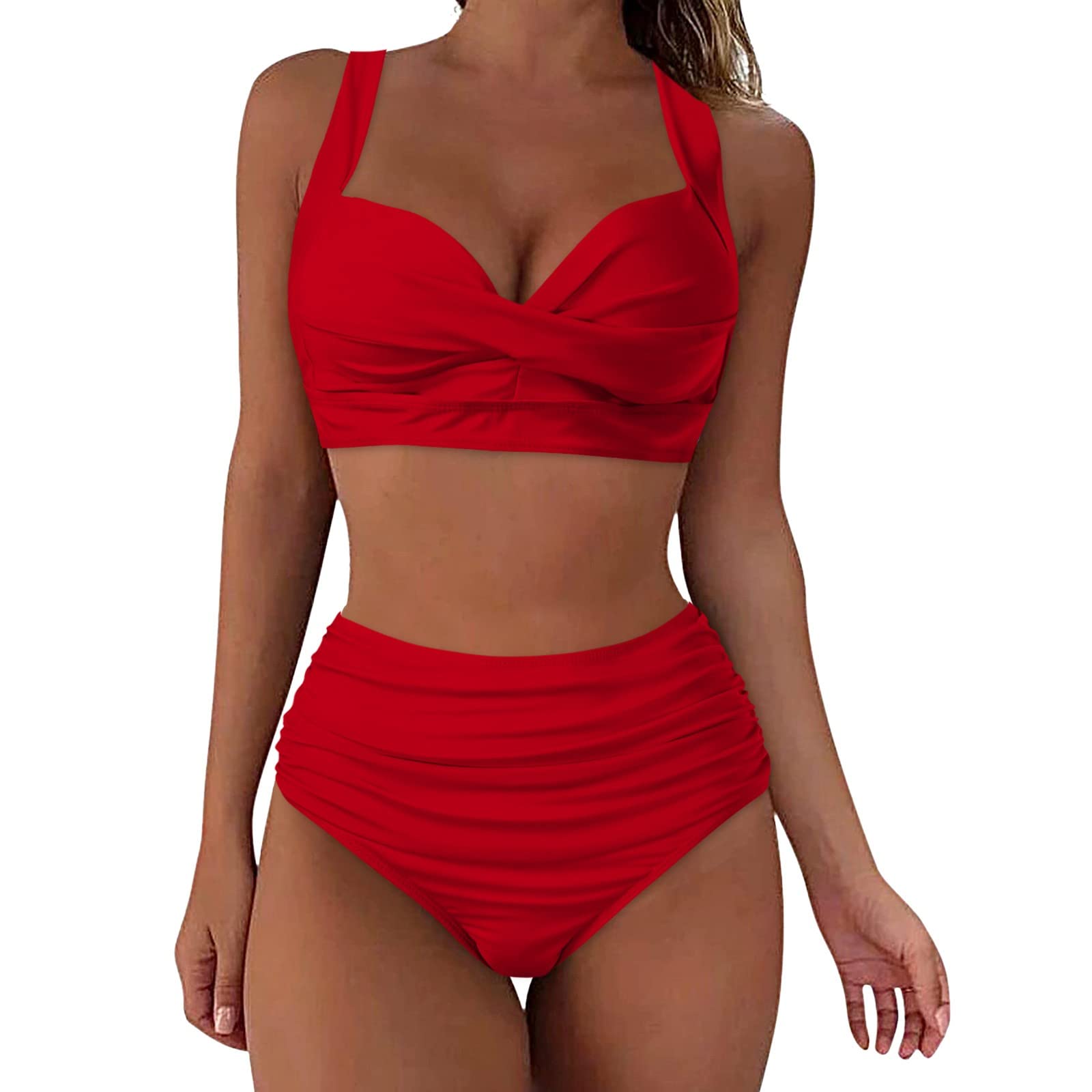 SHOBDW Bikinis Mujer 2024 Tallas Grandes Bikini Sexy Tanga Traje de Baño Dos Piezas Reductor Micro Mini Bikinis Deportivo Brasileño Bañador Arena Surf Bañadores Cintura Alta Trajes de Push Up Swimwear