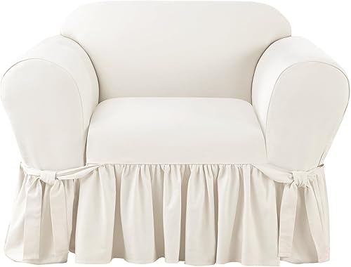 Miniatura 2 de SureFit Funda para silla de sarga esencial, color blanco