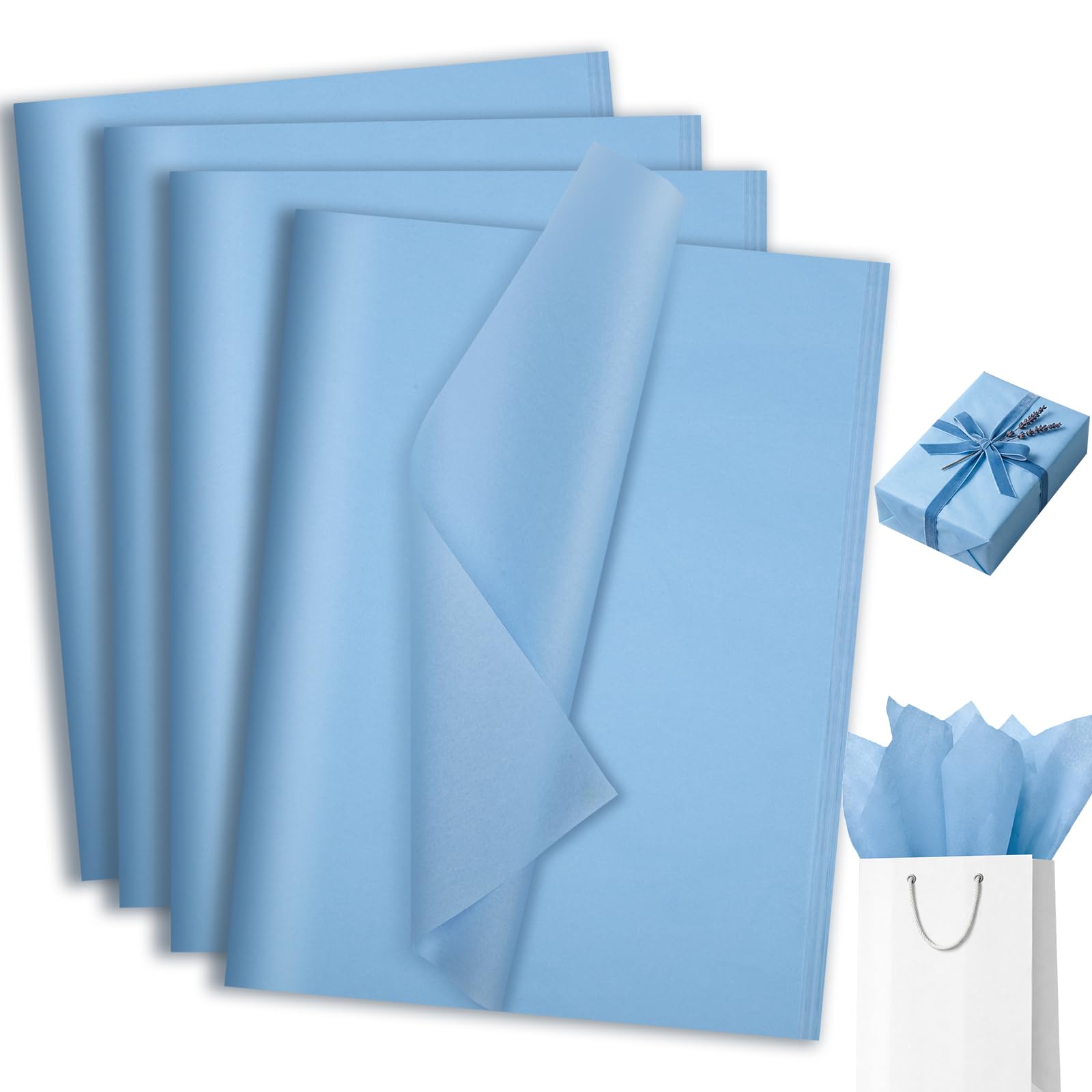 160 Sheets Blue Tissue Paper