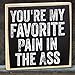 You're My Favorite Pain In The Ass - Wooden Sign - Farmhouse Home - Great Must Haves Couples Bedroom Decor, Quotes, Signs for Home Decor, Funny Gifts for Her