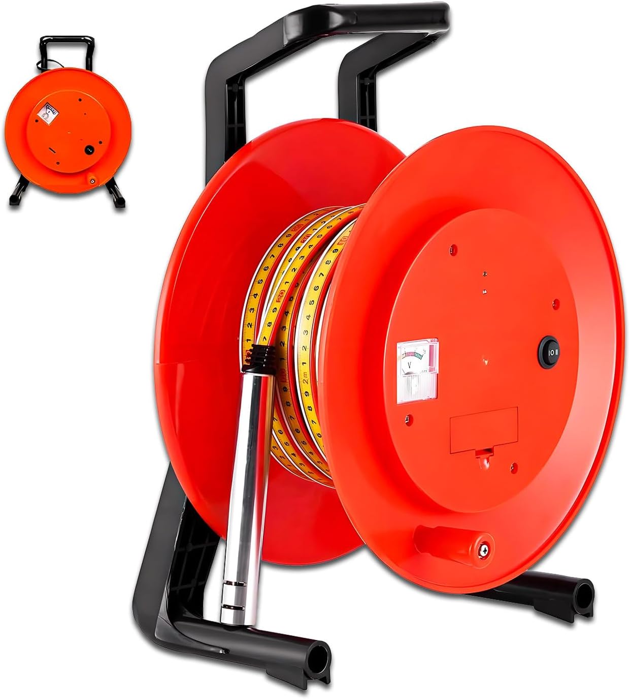 100M Deep Well Water Level Meter, Durable Steel Tape Depth Sounder for Accurate Groundwater Measurement in Industrial Boreholes, 20m Depth Gauge Tool