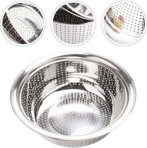 Miniatura 3 de Cuenco de lavado de arroz de acero inoxidable, colador, colador, escurridor de cocina, frutas y verduras, cesta de lavado para pasta, ensalada,