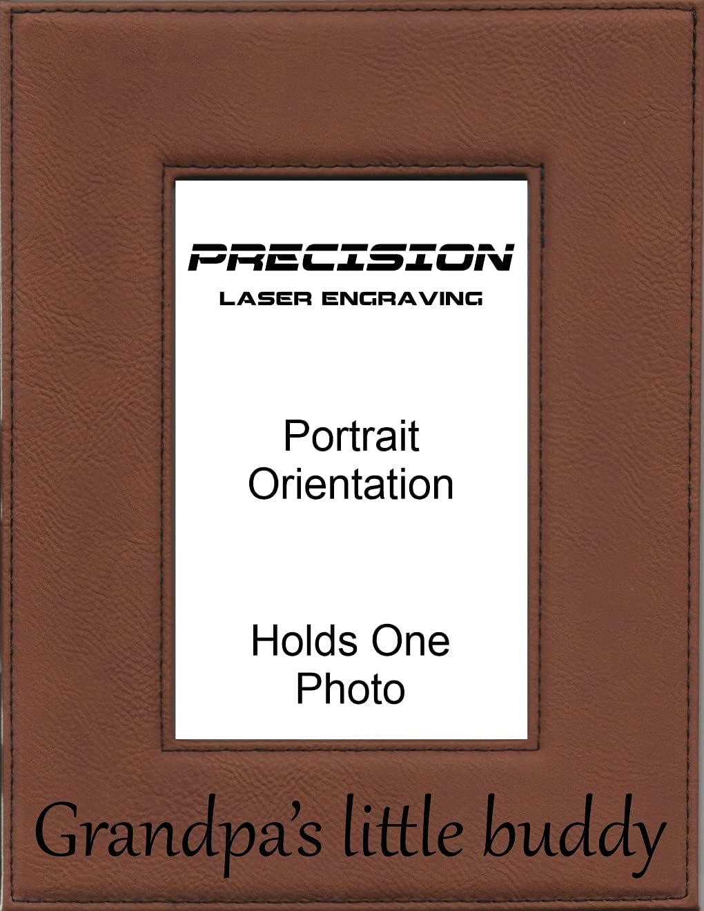 Grandpa Gifts Grandpa's little buddy Engraved Leatherette Picture Frame Fathers Day
