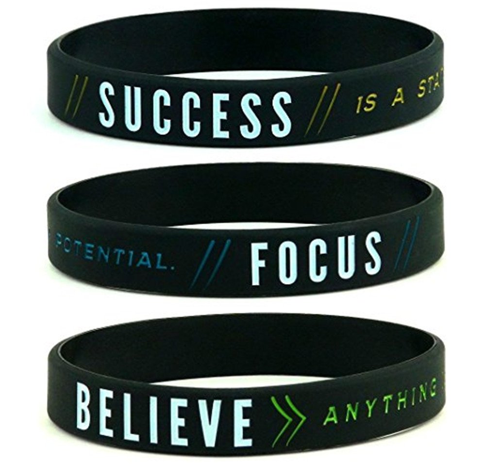 Lot De 30 Bracelets Silicone Motivants – Citations Inspirantes – Cadeaux Pour Étudiants, Sportifs, Collègues