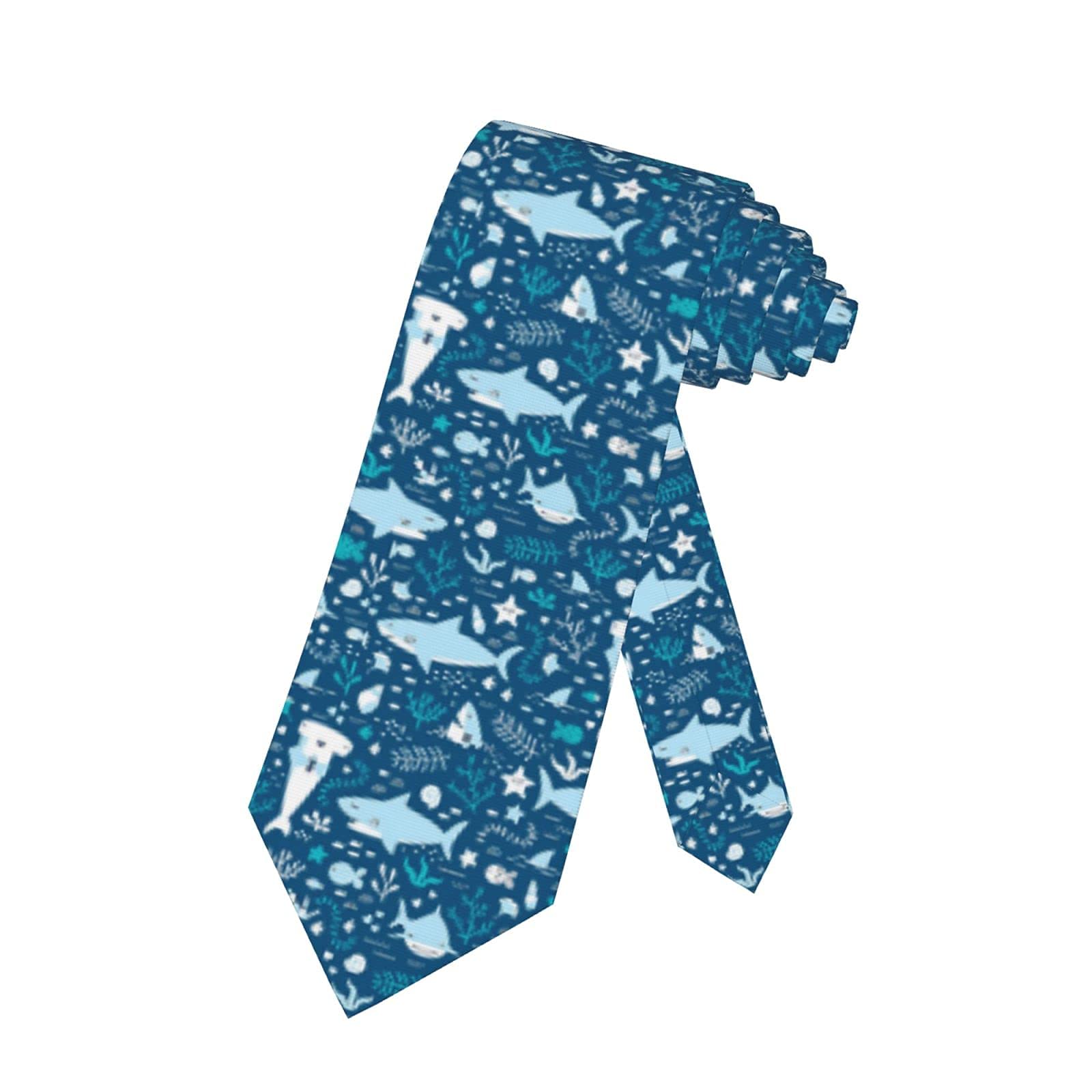 Men's Necktie Hammerhead Sharks Tie Polyester Neck Tie Great Gift For Wedding Party Groom Groomsmen