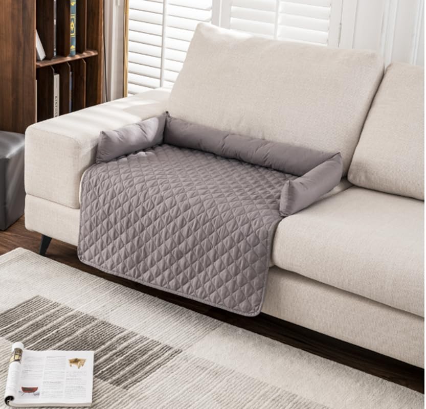 CiCixixi Hundedecke Sofa,Sofaschutz, Handgefertigtes Hundebett waschbar, hundekissen,Couchkissen, Hundematte Flauschiges Hundebett für mittelgroße Hunde (Hellgrau,75 * 75cm)