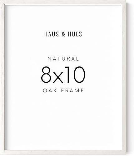 HAUS AND HUES Juego de 1 portarretratos blanco de 8 x 10 pulgadas, marco de madera de 8 x 10 pulgadas, marco de madera blanca, marco de madera