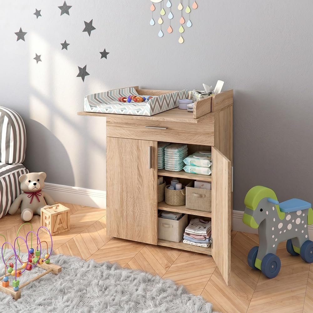 Vicco Commode à Langer Lena, Sonoma, 75.2x101.5cm | convertible en commode standard après la période de change