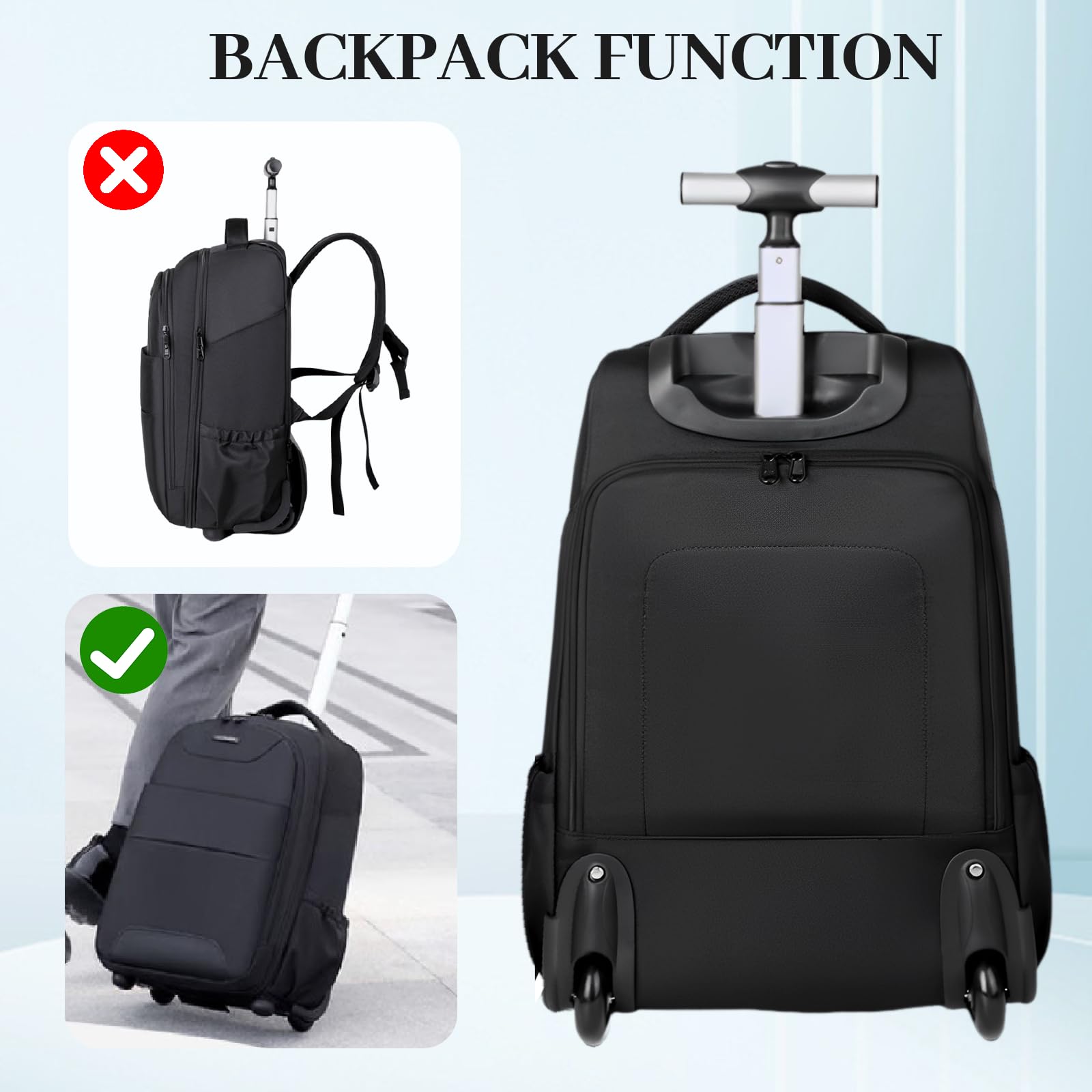 Hivexagon 32-Zoll-Rollrucksack, Rollrucksack, bequem, lässig, langlebig und mühelos zum Tragen von Laptops, Büchern und Dokumenten, versteckte Schultergurte, für Geschäftsreisen