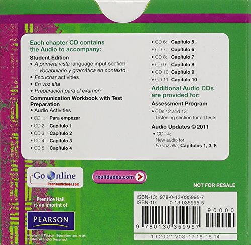 Prentice Hall Spanish Realidades Audio Program Level 3 1st Edition 2004c - Image 2