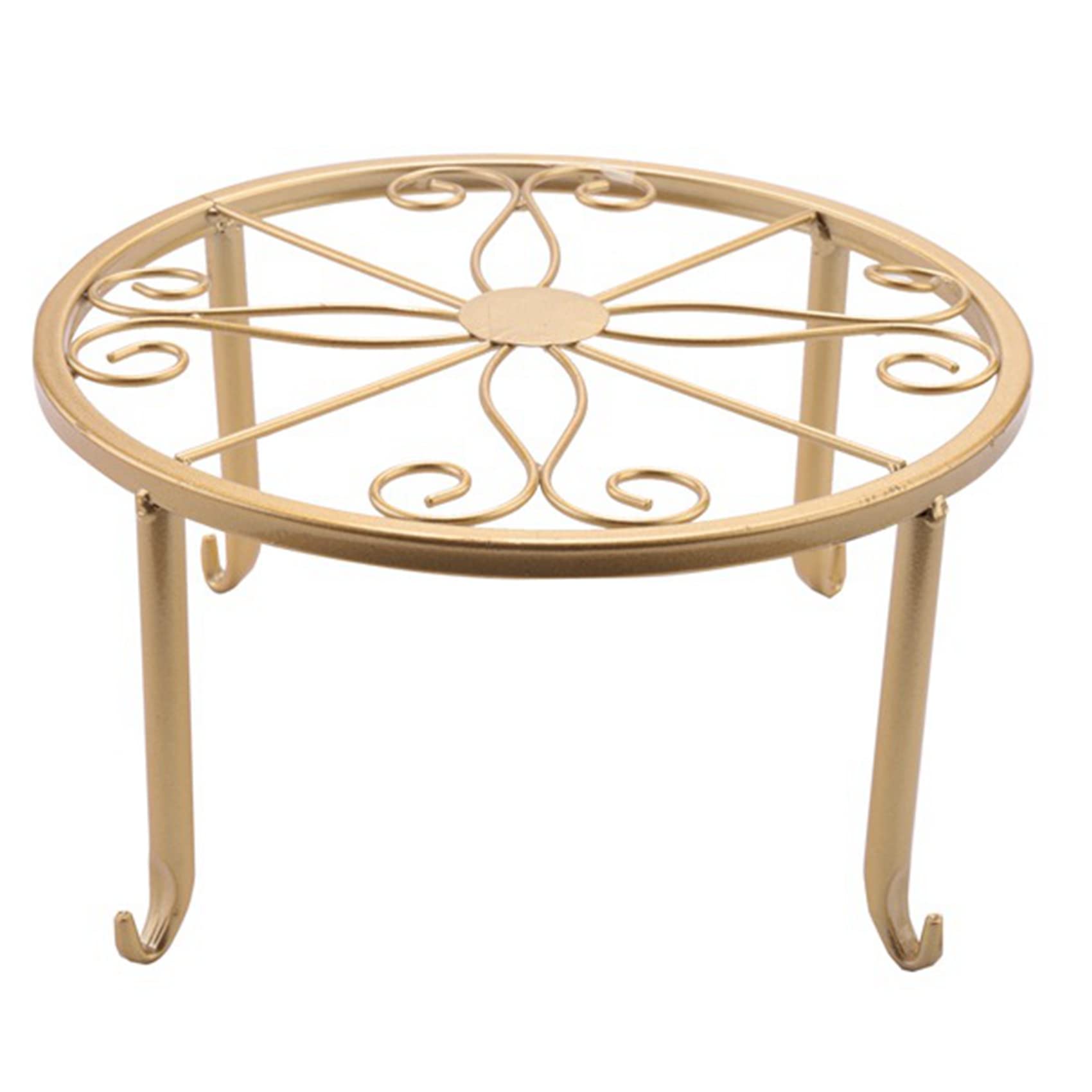 CTRLZS Floor Iron Pot Plant Stand Flower Shelf Holder Garden Shelves Garden Plant Balcony Round Rack Home Decor