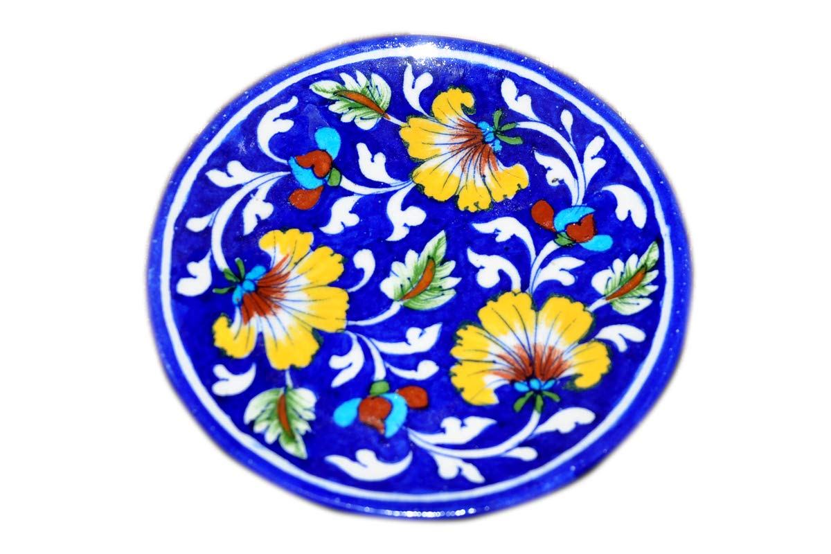Craft Park Jaipur Blue Pottery Decorative Wall Hanging Handmade Plate (15 cm x 15 cm x 3 cm)(PLATE-CF-P113)-image-35