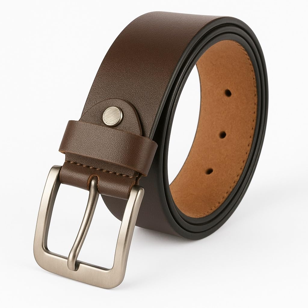 usl Black & Brown Leather Belt for Men-picture-11