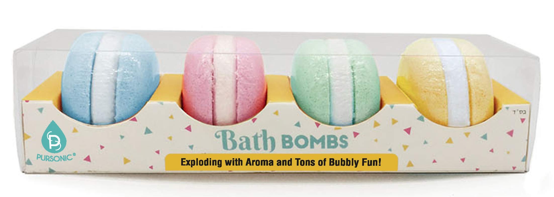 Pursonic Pursonic Colorful Macaroon Bath Bombs Gift Set (Coconut Cream), 50 Grams