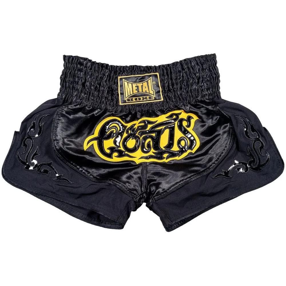 Metal Boxe Unisex Schwarz Short Thaï Lumpinee Noir M