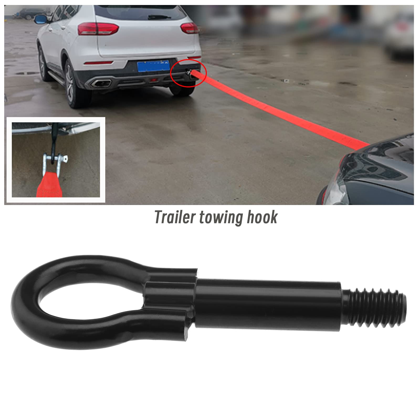 Gancio per gancio di traino compatibile con Fiesta Mondeo MK2 MK3 Focus Couga Transit Connect 5132255 1674282 5T1617B804AB Anello di traino per auto