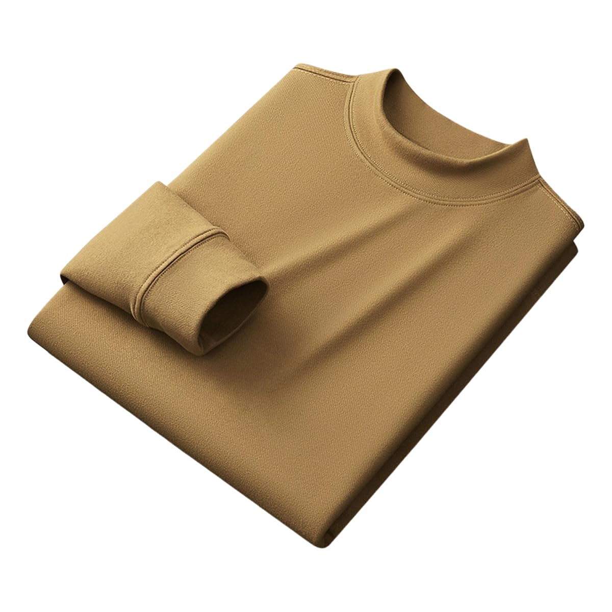 Ropa Térmica El Otoño Masculino Y Invierno De Doble Cara Vellón Largo Manga Larga Larga-Amarillo-l