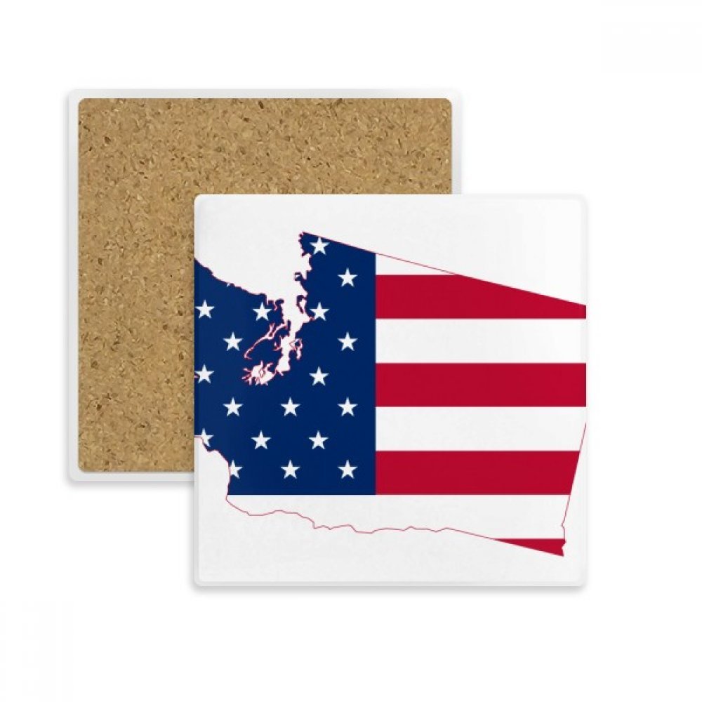 Drapeau USA repose tasse pierre naturelle dessous de verre absorbant multicolore