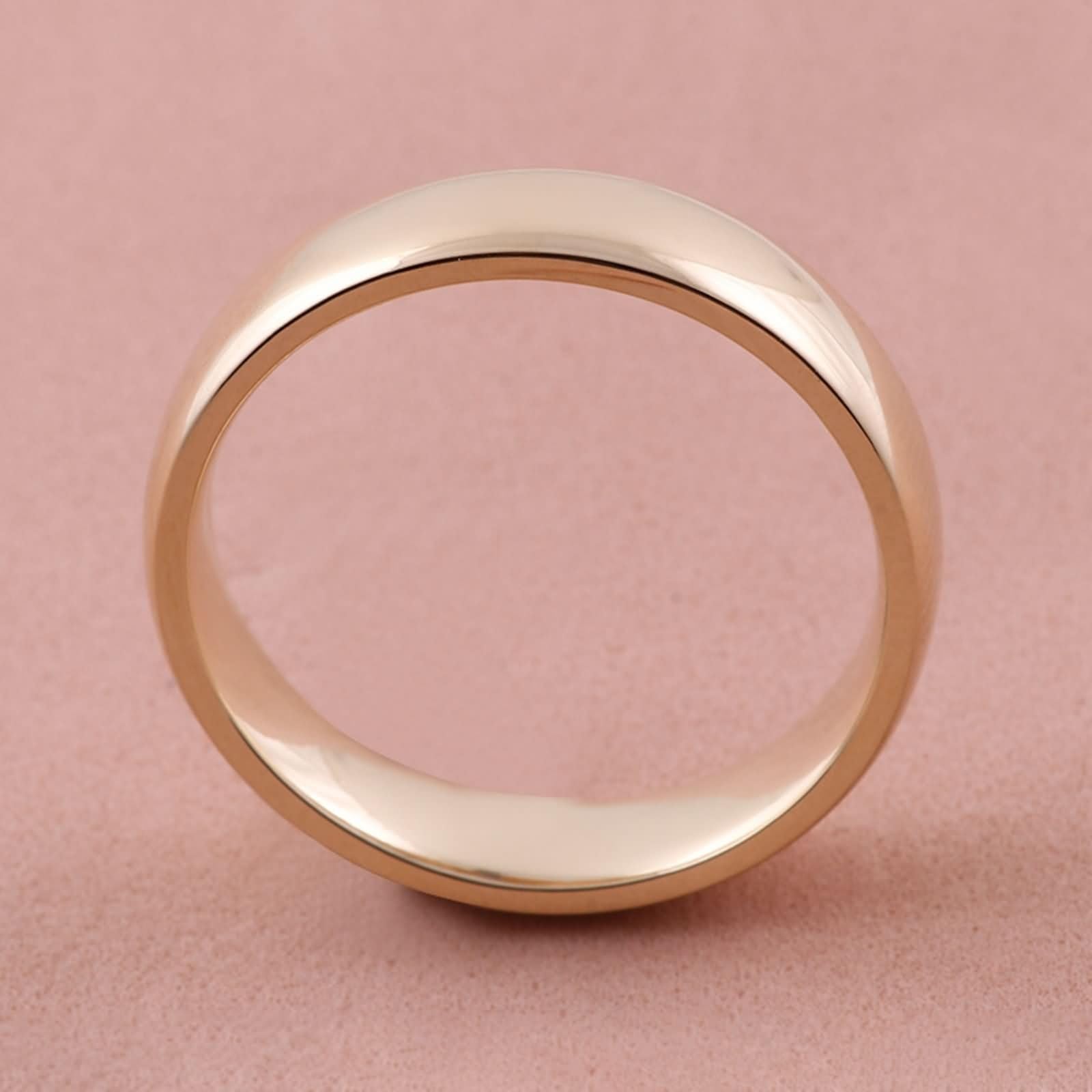 Anillo Personalizable Hombre Alianza Mujer Amarillo Oro 9 Quilates Redondo Simple Talla Hermana para Lesbiana Descuento De Diplomas Joyería