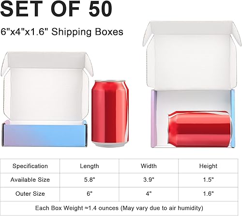 Miniatura 31 de Cajas de envío pequeñas de 6 x 4 x 2 pulgadas para pequeñas empresas, paquete de 30 cajas de correo moradas, caja de embalaje de cartón corrugado