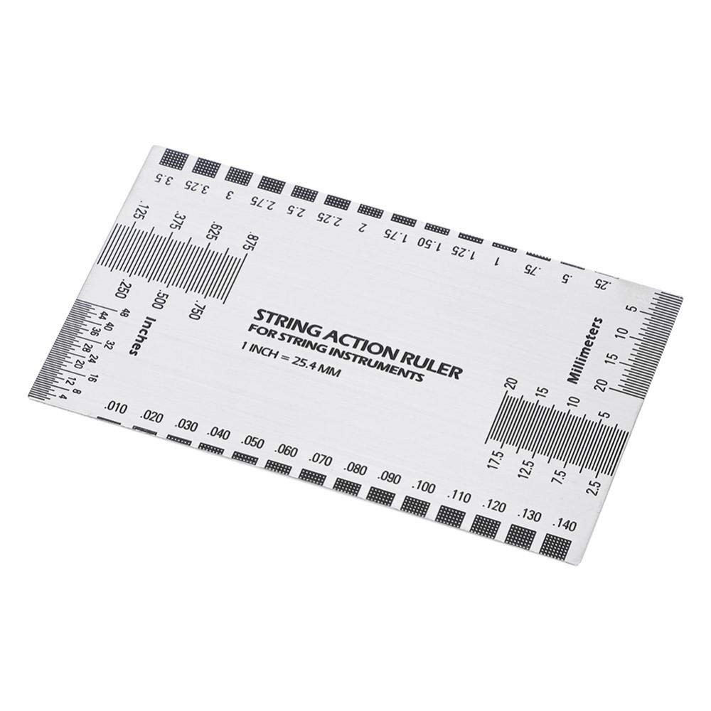 Jauge Action Corde Règle Double Face Guitare Outil De Mesure de manche pour guitare basse électrique