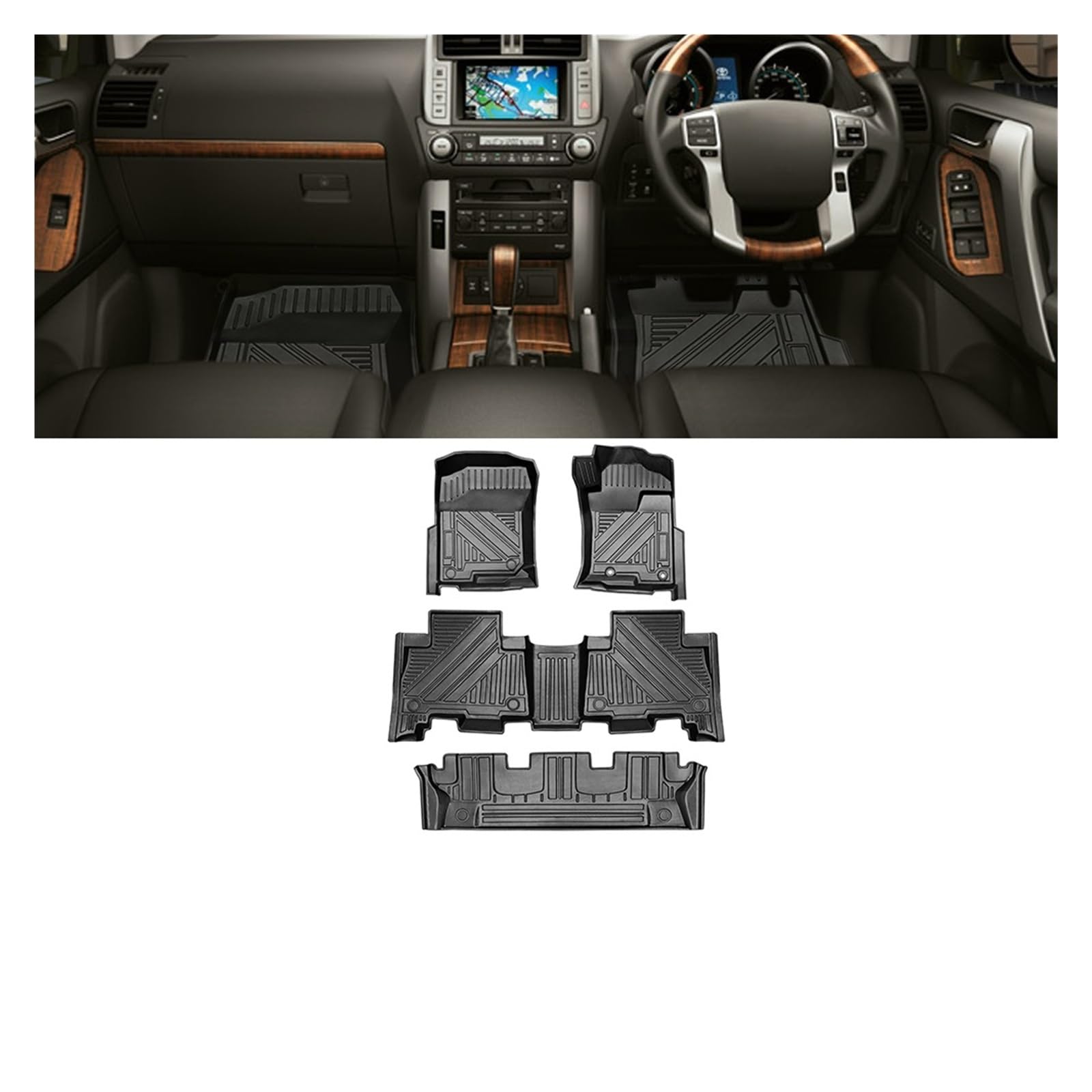 Car Floor Mats TPE Mat Interior Accessories Compatible with Toyota Land Cruiser Prado J150 2010-2023 LHD RHD for — view 2