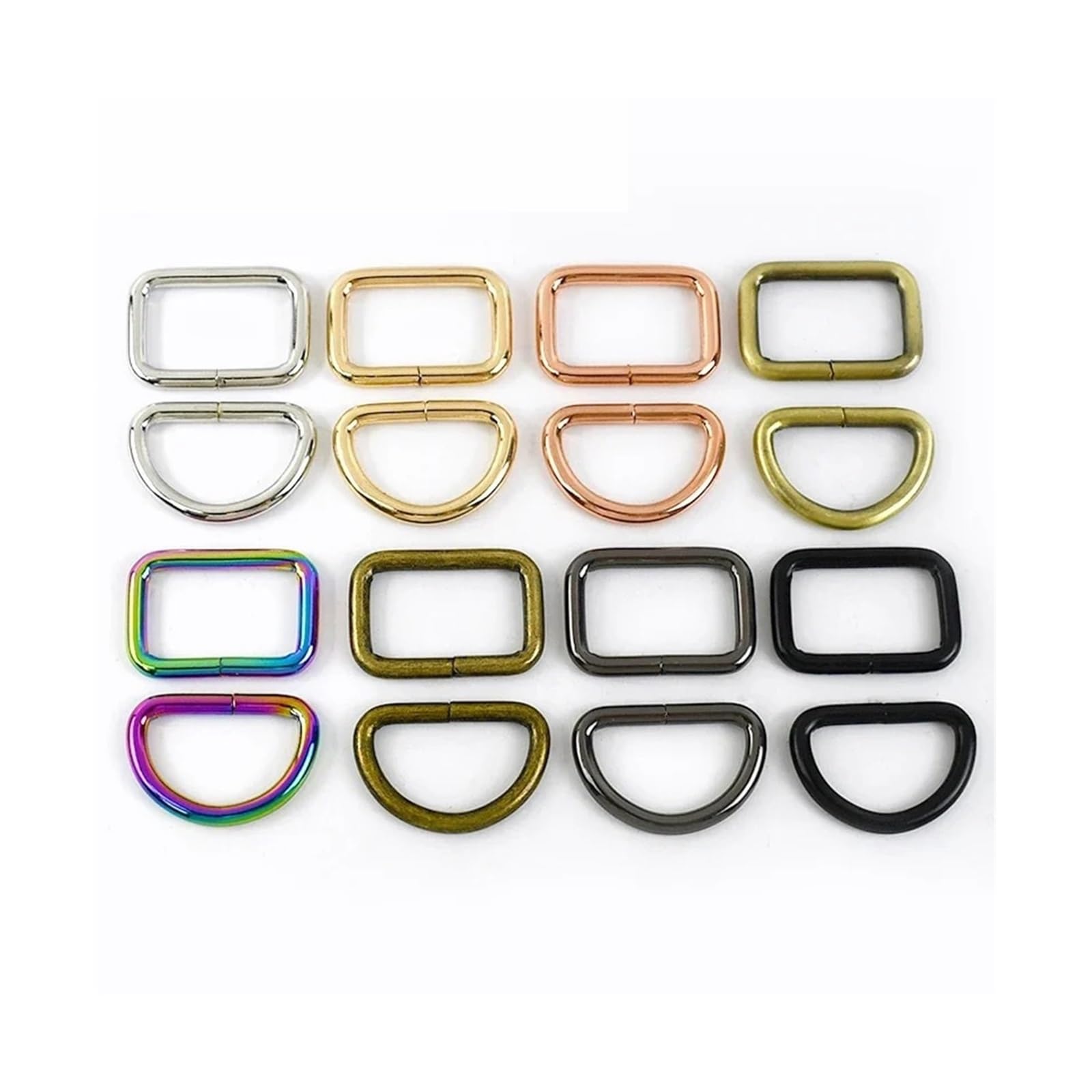 10 Pezzi di Fibbie for Borse in Metallo da 16-50 mm, Fibbie ad Anello a D for Cinghie, Ganci for Cintura, connettori, Accessori Fai da Te(F4-5-RoseGold,25mm)