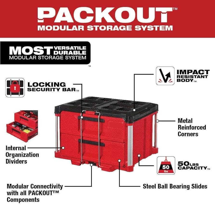 準備㊥ Milwaukee Box Tool 2-Drawer PACKOUT 48-22-8442 : Amazon.ca