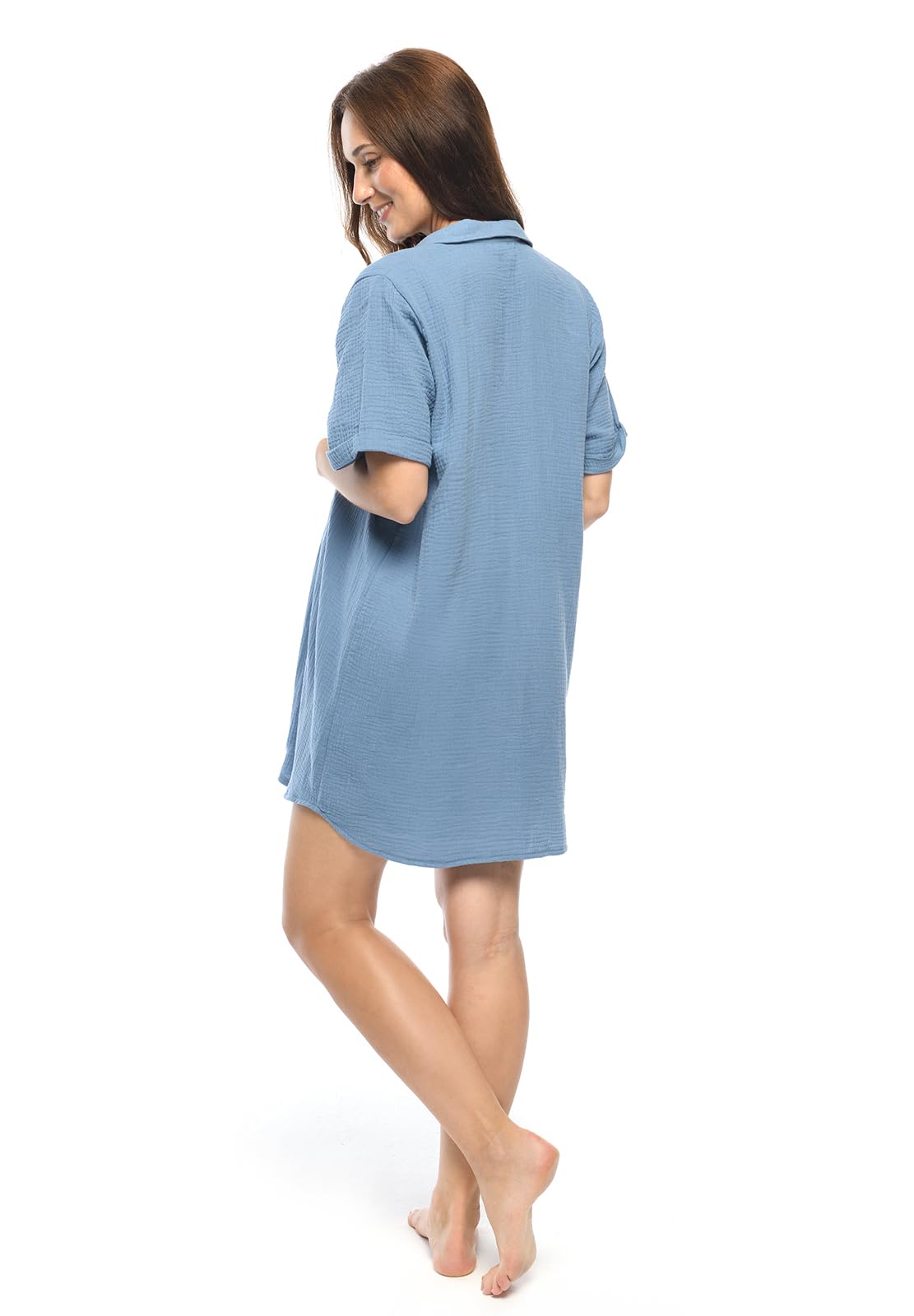 MijaCulture 2 in1 Muslin Stillnachthemd und Umstandsnachthemd M023 Hazel