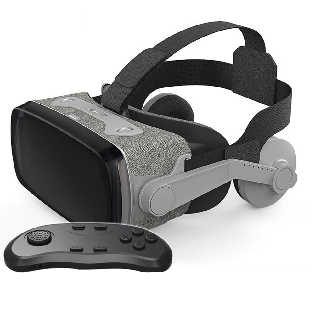 Gafas VR Auriculares de Realidad Virtual con Control Remoto para películas 3D VR & Juegos VR Pupil Ajustable Anti Bluelight Eye Care System para teléfonos Inteligentes Android & iOS (Negro) (E)