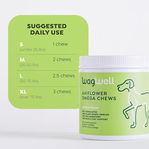 Miniatura 5 de WagWell Ahiflower - Paquete de masticables masticables para perros con aceite omega, alergia y picazón y masticables calmantes, suplemento para