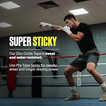 SPORTTAPE Zinc Oxide Tape - 2.5cm x 10m - White Rigid Strapping Finger Tape