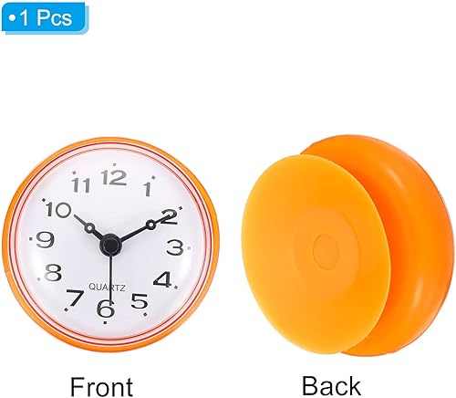 Miniatura 10 de PATIKIL Reloj de baño impermeable, mini relojes de pared redondos con ventosa para ducha, cocina, decoración del hogar, color verde