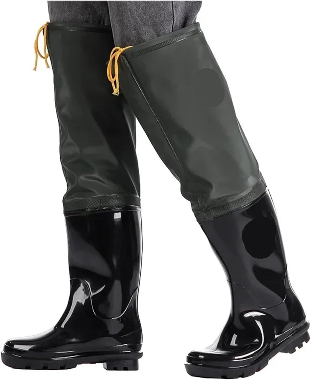 Thickened High Waist Fishing Waders Waterproof Pants Multi-Function Wear-Resistant Anti-Slip Boots, Outdoor Wading Shoes