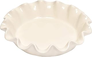 Emile Henry Made In France Ruffled 10.5" X 2.5" / 1.25qt pie dish, Clay