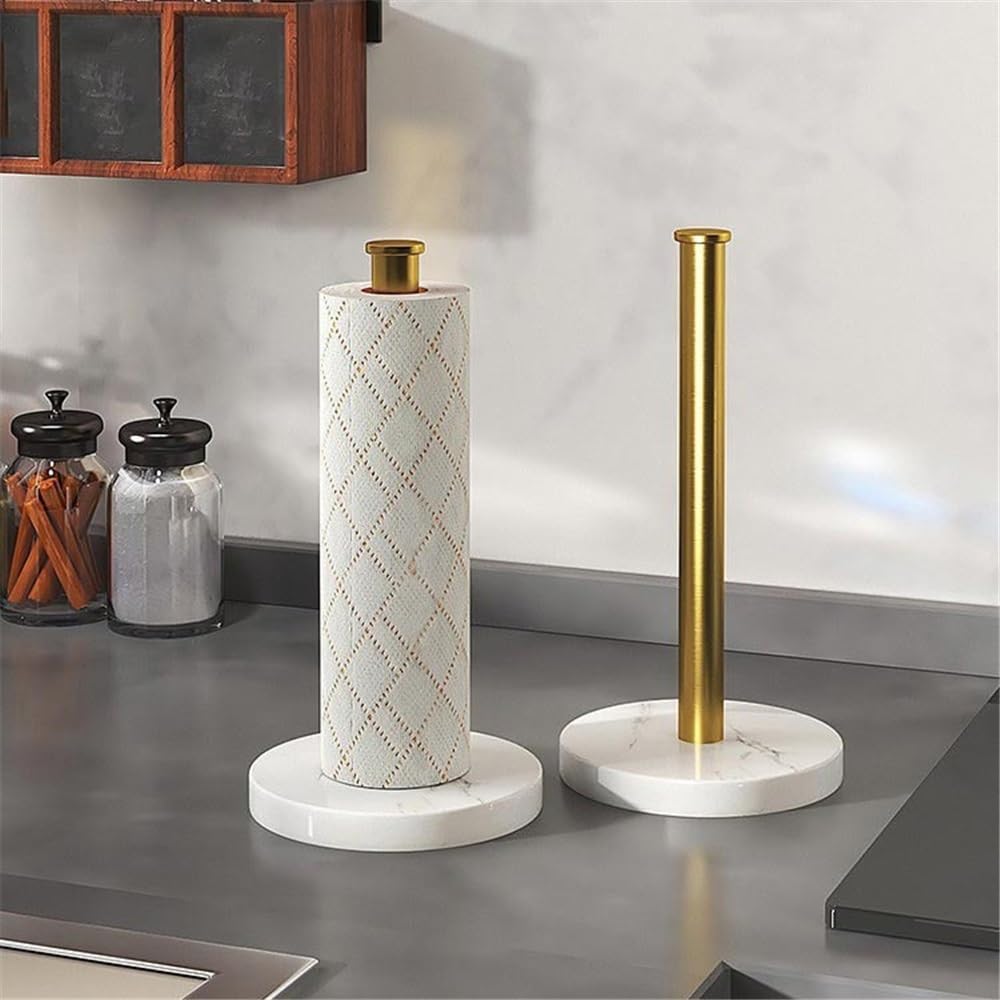 Portarotolo Cucina Portarotolo da Cucina Portarotolo di Carta da Cucina con Base in Marmo for Tavolo da Pranzo Domestico da bancone della Cucina Porta Scottex Cucina(Gold)