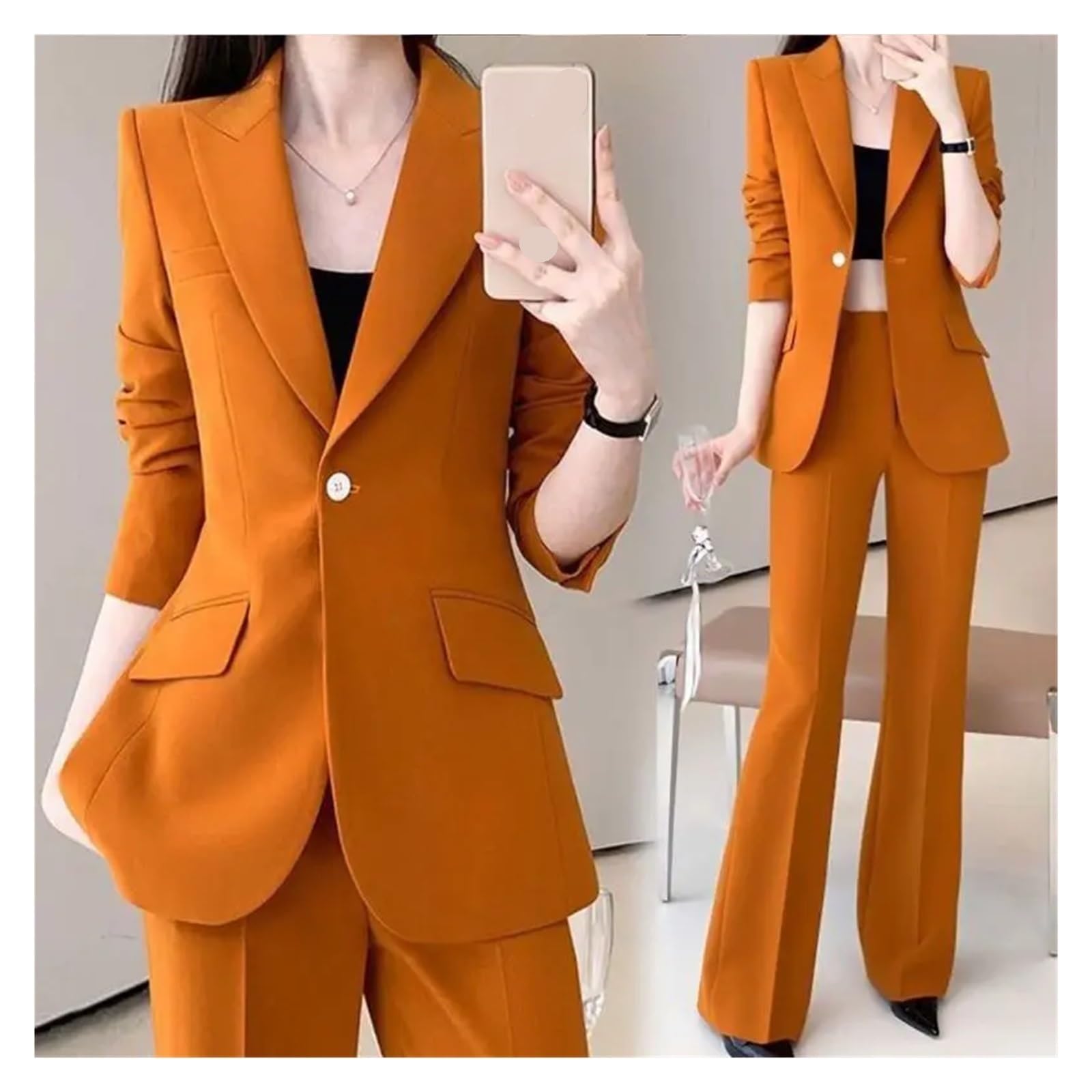 Traje Profesional de otoño for Mujer, Chaqueta y Pantalones, Dos Piezas, Elegante, Informal, Abrigo, Conjunto a Juego para Negocios, Trabajo, Oficina, Formal