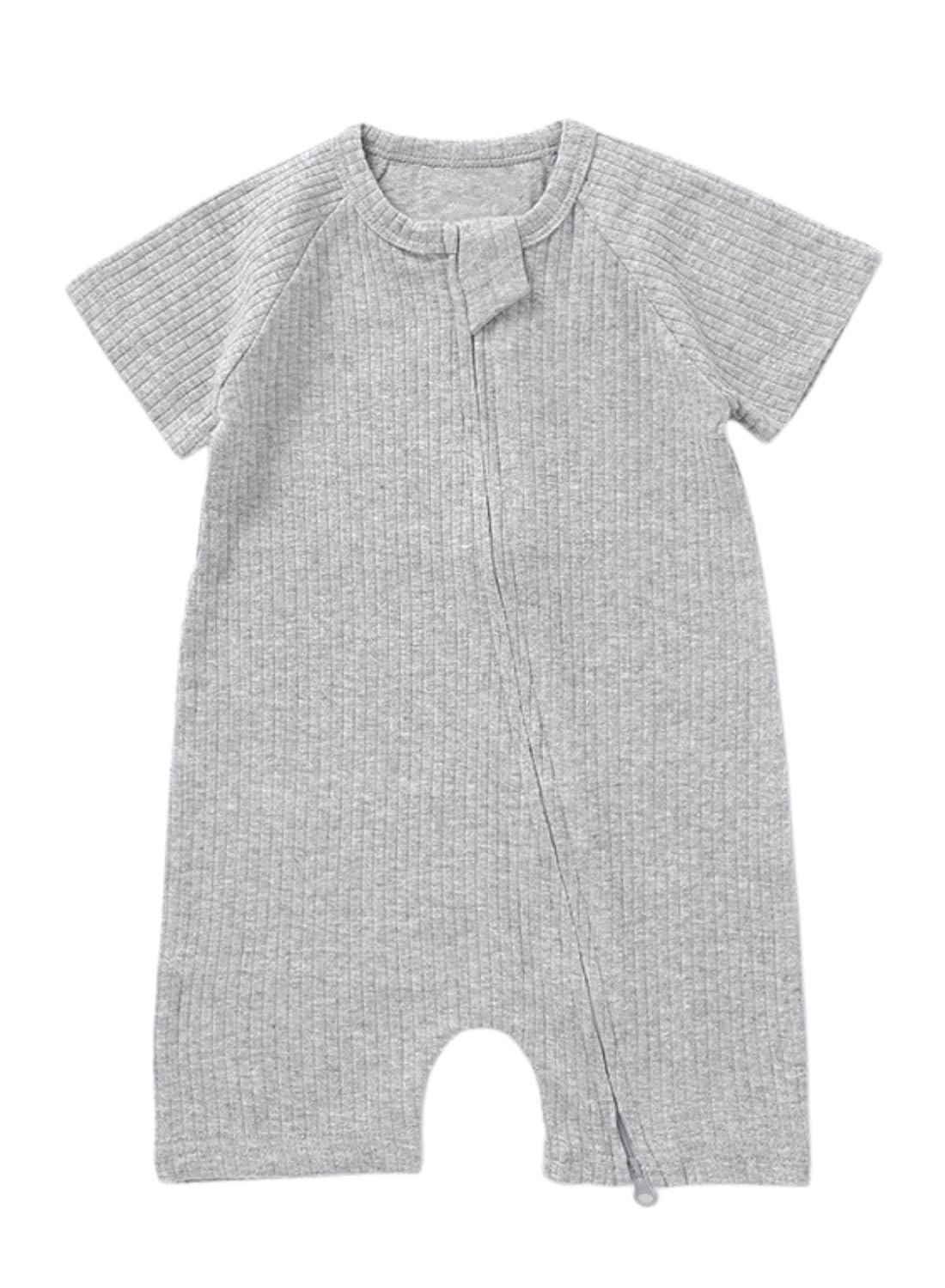 [Libaby] ベビー ロンパース ジップロンパース べビー服 ファスナー 半袖 ジップ 新生児 カバーオール 夏用 コットン 綿