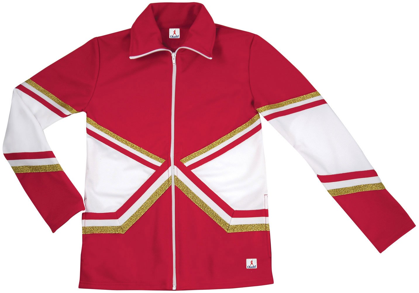 chassé Girls Metallic Double Knit Warm-Up Jacket for Cheerleaders - Youth Sizes