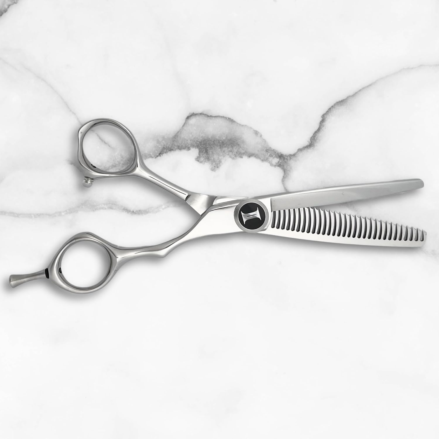 6 Inch Hair Thinning/Texturizing Shears With Removable Tang and VG10 Japan Steel Blades - 35% Hair Removal - Designed for Professionals - Designed by Saki Shears (6" Thinning 35%)