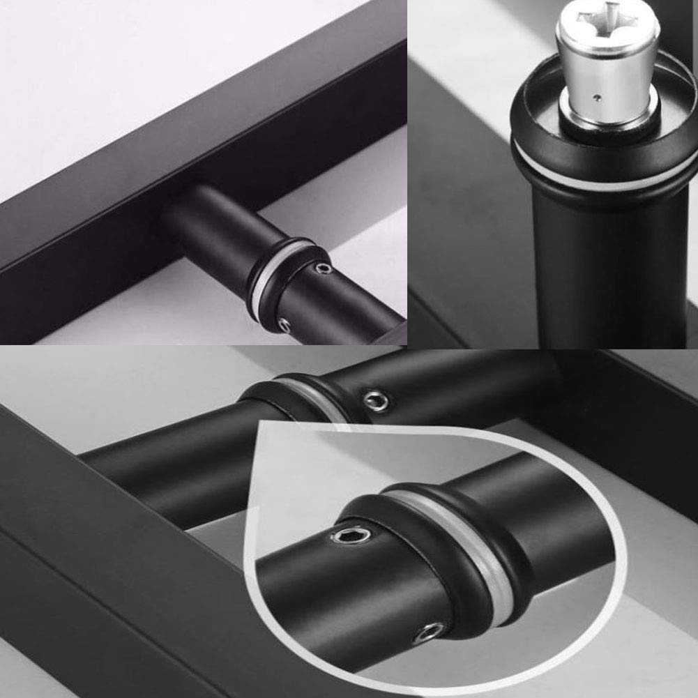 KAIISSA Manija Puerta Granero En Barra T 300 Mm - Acero Inoxidable 304 Negro Mate, Tirador De Dos Lados Para Puertas De Vidrio O Madera
