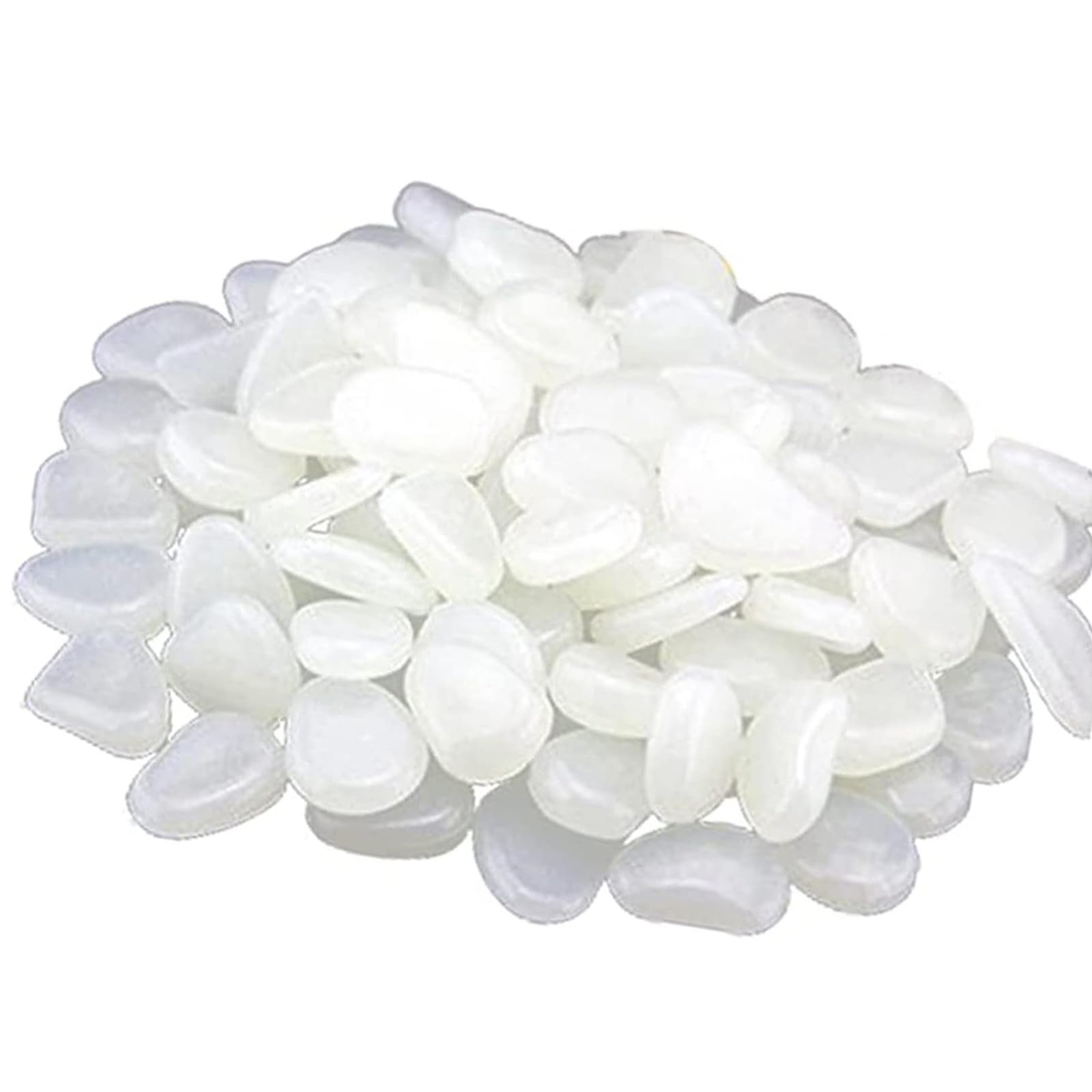 Pack da 300 Pietre Fluorescenti Ciottoli Luminescenti Bianchi per Giardino, Acquario, Decorazioni Esterne Sicuri, Atossici, Senza Odore