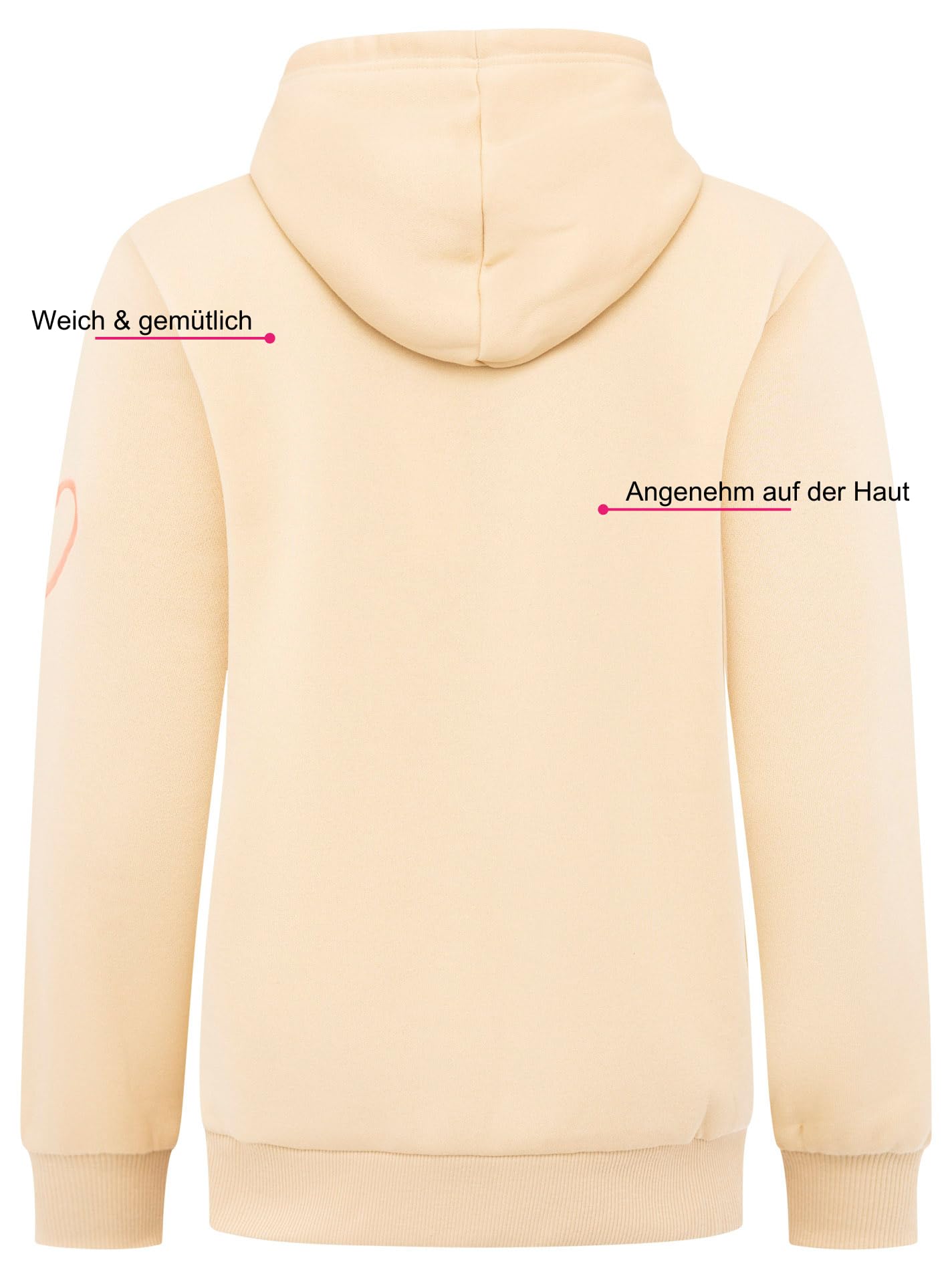 Zwillingsherz Damen Hoodie mit Kapuze – Kuscheliger Oversize Kapuzenpullover – Weicher Sweatshirt Pullover für Frauen Aufdruck – Stylischer Look für Frühling, Herbst & Winter – Loungewear Mode Love
