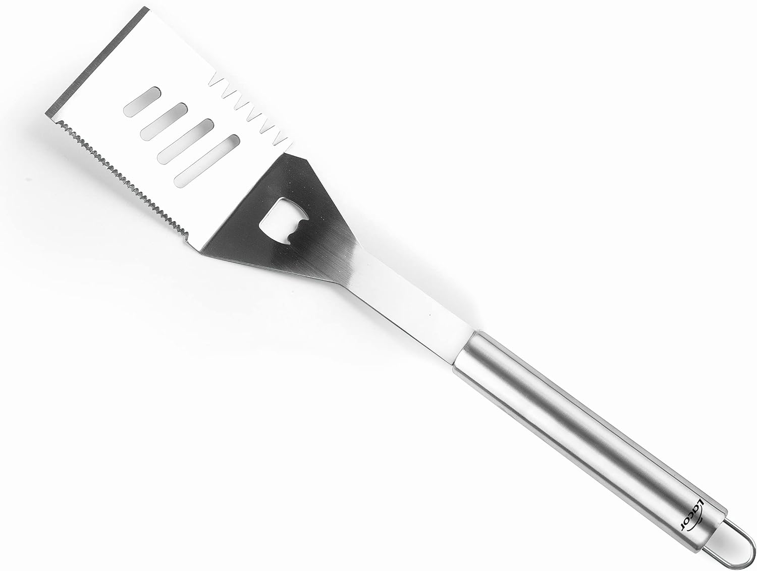 Lacor - 60263 - Barbecue Spatula, Stainless Steel, Ergonomic Handle, Dishwasher Safe, 45.5 cm, Stainless Steel