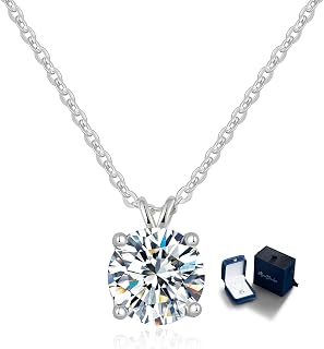 Moissanite Pendant Necklace for Women - 1-5ct FeyaGaden 925 Sterling Silver Gold Plated Hypoallergenic Necklaces, Luxury Gift Box with Certificate for Her Birthday Christmas Anniversary Valentine's Day